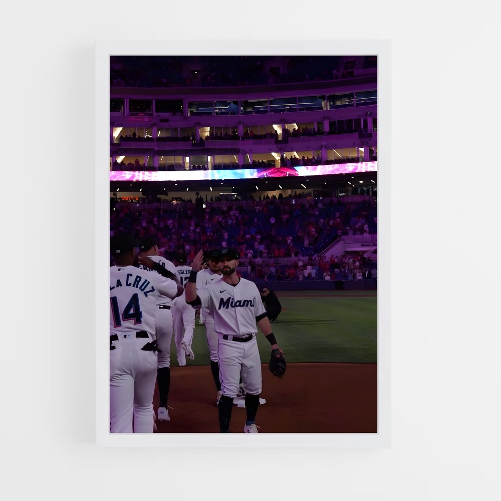 Poster Marlins en Action – affiche Baseball (vue 3)
